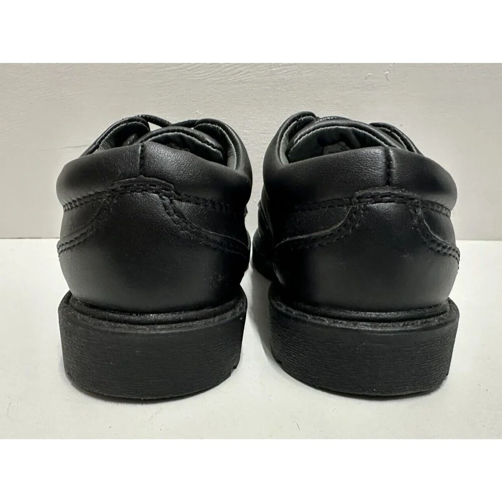 School Issue boys toddler size 9W dress lace up black leather shoes